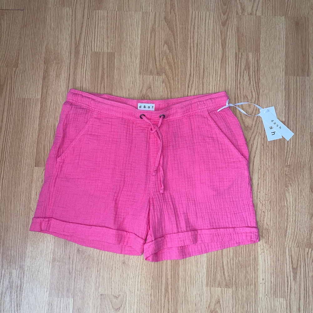 NWT Da-sh Hot Pink 100% Cotton 5” Inseam Shorts Size Medium